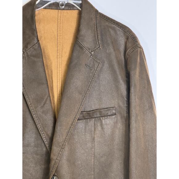 The Territory Ahead Men’s 44R Brown Vintage Style Waxed Canvas Blazer Barn Coat - Picture 5 of 10